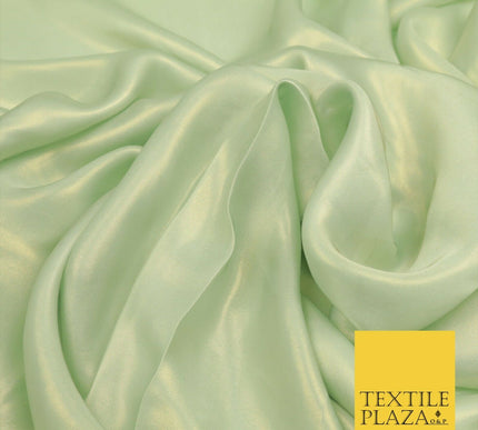 MINT GREEN Fine Silky Metallic Shimmer Satin Georgette Dress Fabric Drape 1429