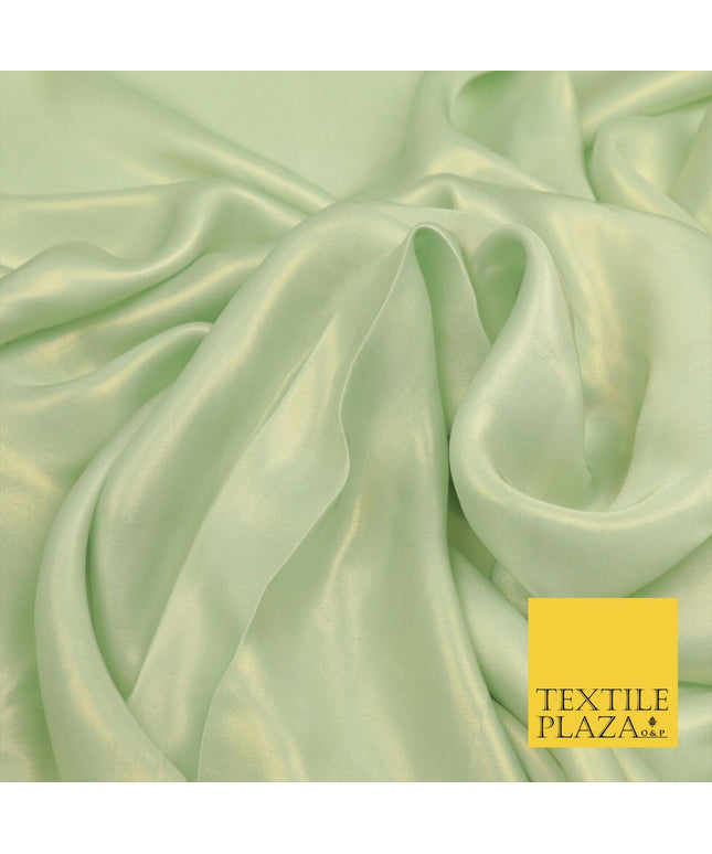 MINT GREEN Fine Silky Metallic Shimmer Satin Georgette Dress Fabric Drape 1429