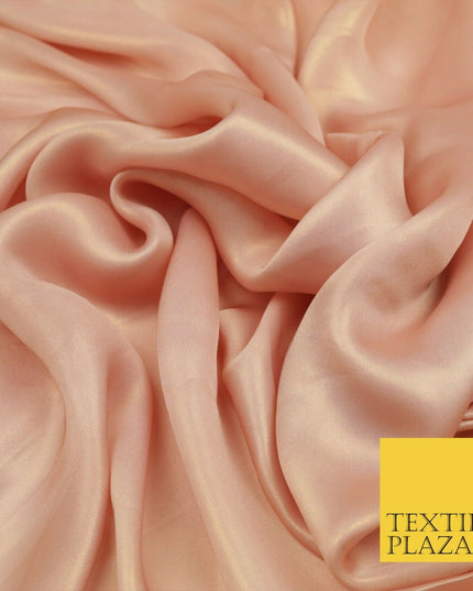 LIGHT PINK Fine Silky Metallic Shimmer Satin Georgette Dress Fabric Drape 1431