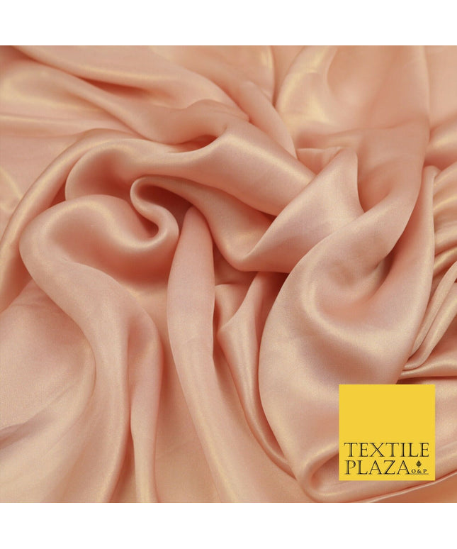 LIGHT PINK Fine Silky Metallic Shimmer Satin Georgette Dress Fabric Drape 1431