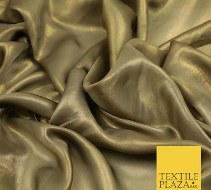 MUSHROOM Fine Silky Metallic Shimmer Satin Georgette Dress Fabric Drape 1430