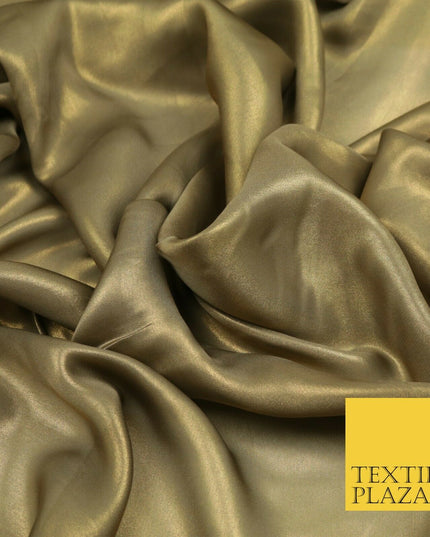 MUSHROOM Fine Silky Metallic Shimmer Satin Georgette Dress Fabric Drape 1430