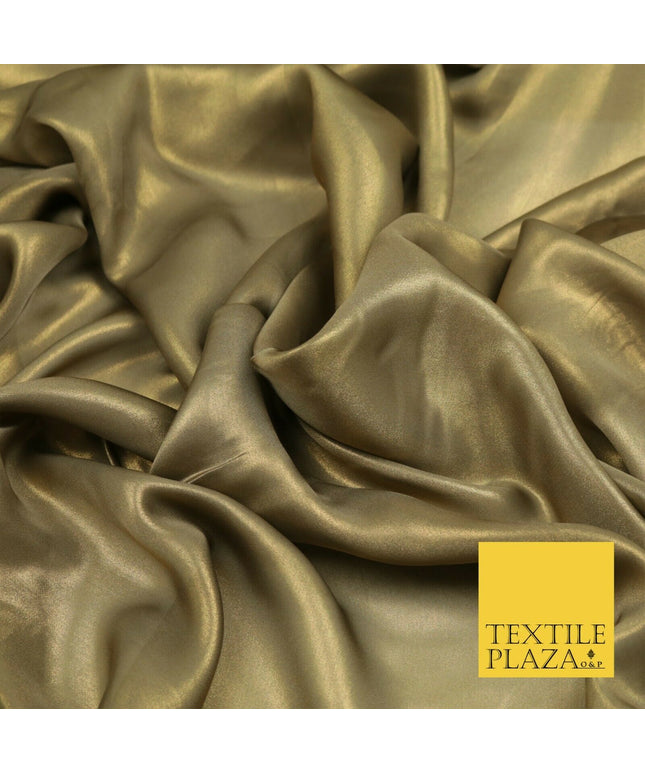 MUSHROOM Fine Silky Metallic Shimmer Satin Georgette Dress Fabric Drape 1430