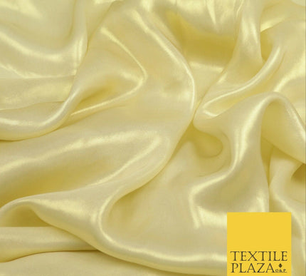 VANILLA GOLD Fine Silky Metallic Shimmer Satin Georgette Dress Fabric Drape 1421