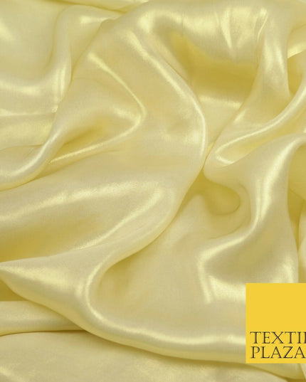VANILLA GOLD Fine Silky Metallic Shimmer Satin Georgette Dress Fabric Drape 1421