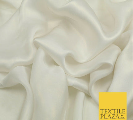 WHITE GOLD Fine Silky Metallic Shimmer Satin Georgette Dress Fabric Drape 1419
