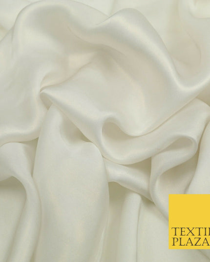 WHITE GOLD Fine Silky Metallic Shimmer Satin Georgette Dress Fabric Drape 1419