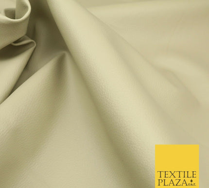 BEIGE Luxury Faux Leather Fabric Felt Backed PVC Fire Retardant Upholstery 1722