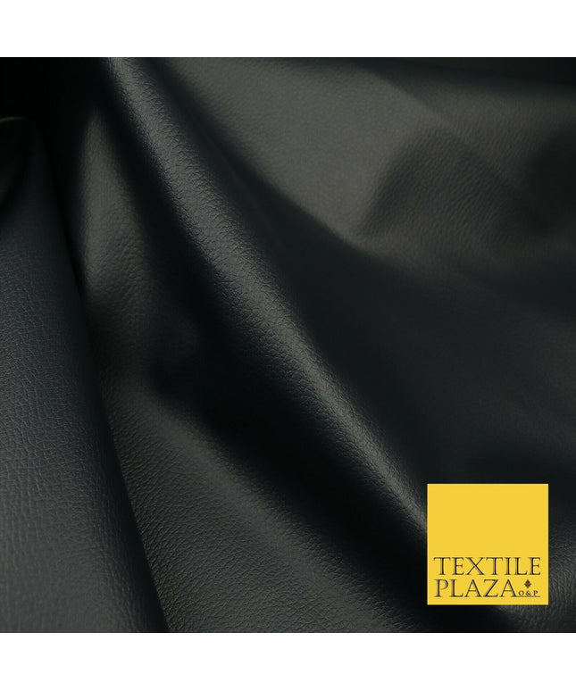 INK NAVY Luxury Faux Leather Fabric FeltBacked PVC Fire Retardant Upholstery1723