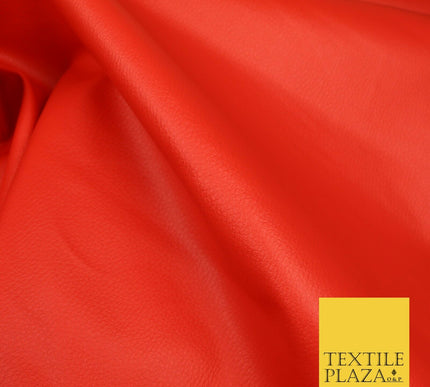 RED Luxury Faux Leather Fabric Felt Backed PVC Fire Retardant Upholstery 1719