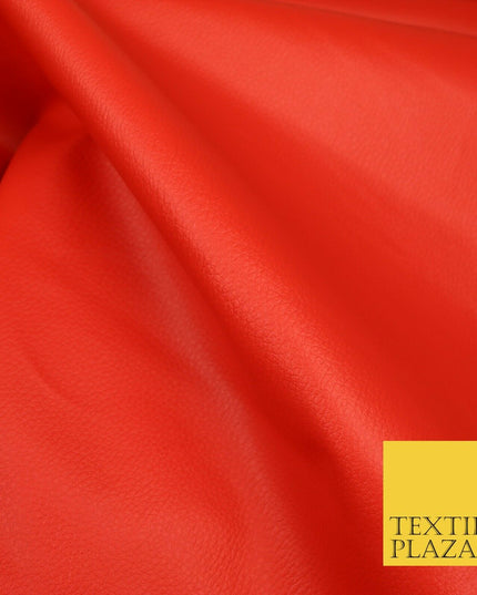RED Luxury Faux Leather Fabric Felt Backed PVC Fire Retardant Upholstery 1719