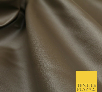 COFFEE Luxury Faux Leather Fabric Felt Backed PVC Fire Retardant Upholstery 1718