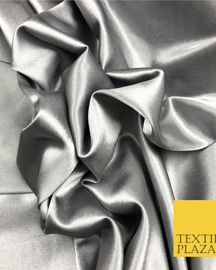 SILVER GREY Silky Crepe Back Satin- Dress Wedding Prom Bridal 58" - SC490