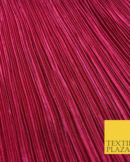 CHERRY RED Pleated Crushed Satin Stretch Fabric Dress Dance Skirt - 58" A1226