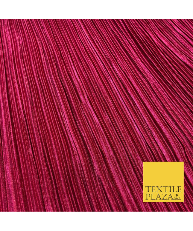 CHERRY RED Pleated Crushed Satin Stretch Fabric Dress Dance Skirt - 58" A1226