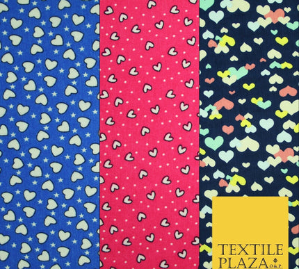 Small Cute Heart Love Valentine Rainbow Printed Crepe Polyester Dress Fabric 58"