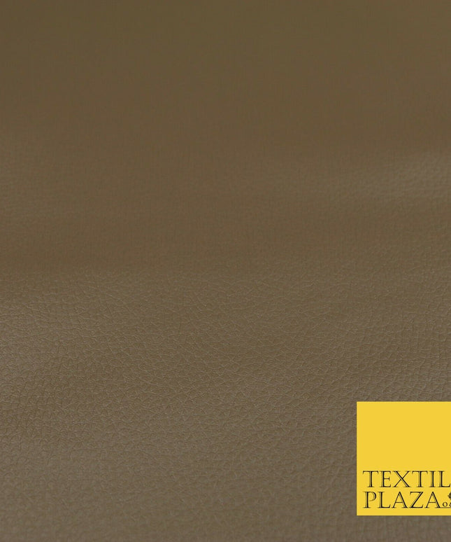 TAUPE Luxury Faux Leather Fabric Felt Backed PVC Fire Retardant Upholstery 1716