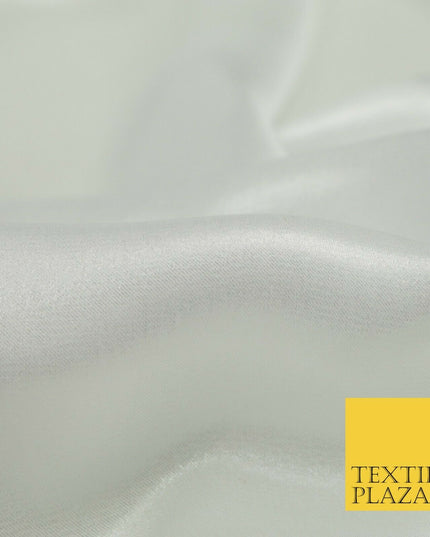 WHITE SILVER Fine Silky Metallic Shimmer Satin Georgette Dress Fabric Drape 1418
