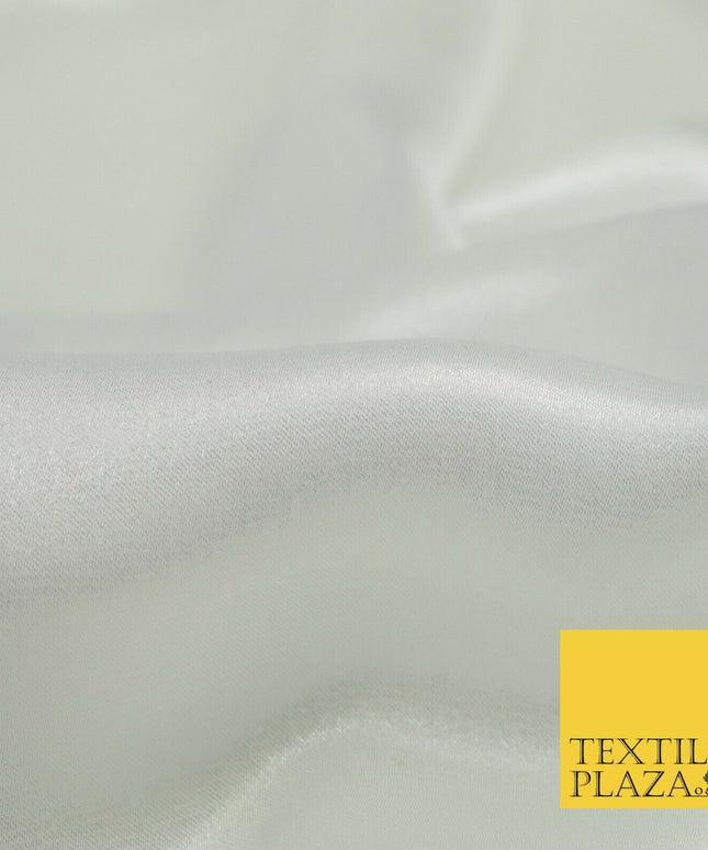 WHITE SILVER Fine Silky Metallic Shimmer Satin Georgette Dress Fabric Drape 1418