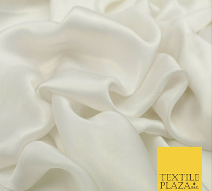 WHITE GOLD Fine Silky Metallic Shimmer Satin Georgette Dress Fabric Drape 1419