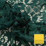 FOREST GREEN Luxury Webbed Flower Guipure Lace Dress Fabric Wedding Bridal 1589