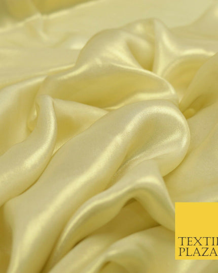 VANILLA GOLD Fine Silky Metallic Shimmer Satin Georgette Dress Fabric Drape 1421