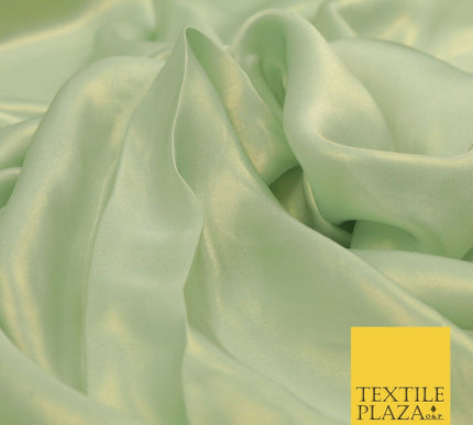 MINT GREEN Fine Silky Metallic Shimmer Satin Georgette Dress Fabric Drape 1429