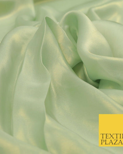 MINT GREEN Fine Silky Metallic Shimmer Satin Georgette Dress Fabric Drape 1429