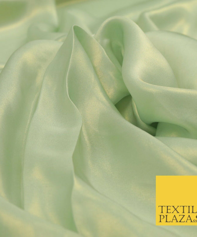 MINT GREEN Fine Silky Metallic Shimmer Satin Georgette Dress Fabric Drape 1429