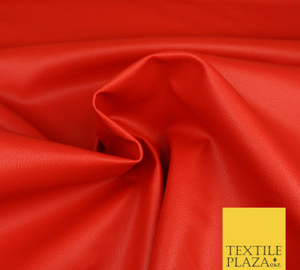 RED Luxury Faux Leather Fabric Felt Backed PVC Fire Retardant Upholstery 1719