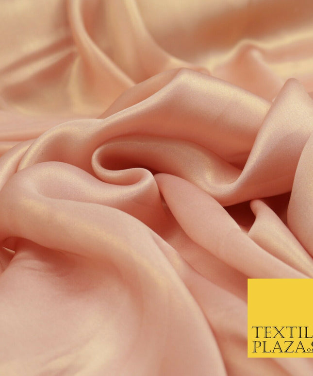 LIGHT PINK Fine Silky Metallic Shimmer Satin Georgette Dress Fabric Drape 1431