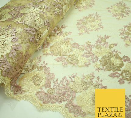 Thread Embroidery Border Glitter Net Lace Fashion Bridal Wedding Dress Fabric