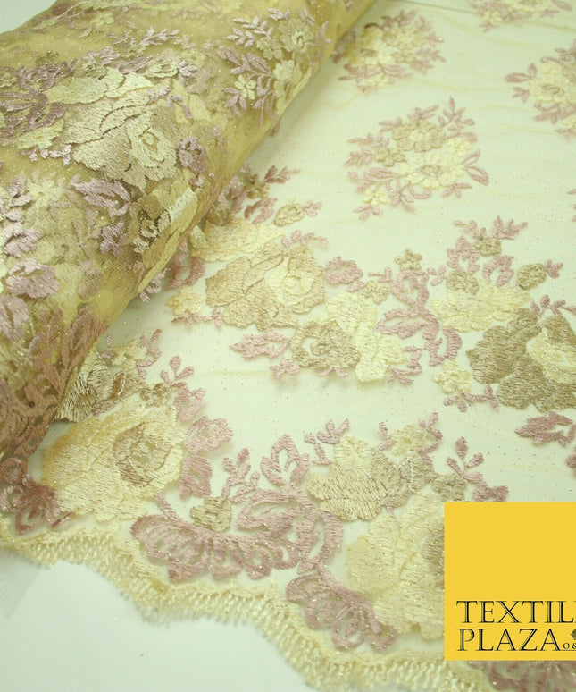 Thread Embroidery Border Glitter Net Lace Fashion Bridal Wedding Dress Fabric