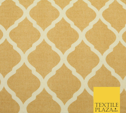 Canary Yellow Lattice POLYCOTTON CANVAS Dress Fabric Craft Bags 60" Wide 1644