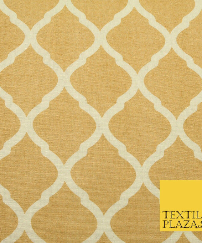 Canary Yellow Lattice POLYCOTTON CANVAS Dress Fabric Craft Bags 60" Wide 1644