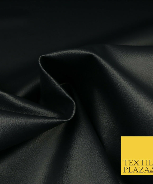 INK NAVY Luxury Faux Leather Fabric FeltBacked PVC Fire Retardant Upholstery1723