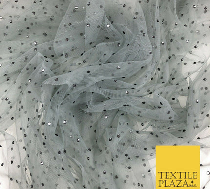 STORM GREY Diamonte Multi Stone Mesh Net Fabric Bridal Sheer Craft Dress 1442