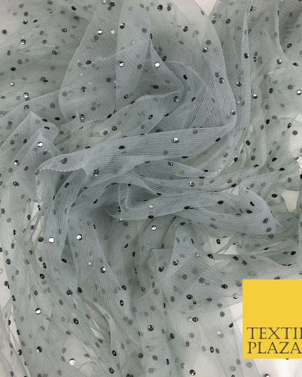 STORM GREY Diamonte Multi Stone Mesh Net Fabric Bridal Sheer Craft Dress 1442