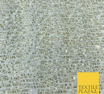 IVORY Webbed Sequin Net Lace Dress Fabric Backdrop Dance Sparkle 1238