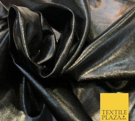 BLACK Distressed Thin Metallic Matte Fabric Wax Effect Stretch Dancewear 1242