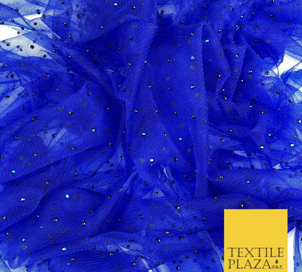 ROYAL BLUE Diamonte Multi Stone Mesh Net Fabric Bridal Sheer Craft Dress 1440