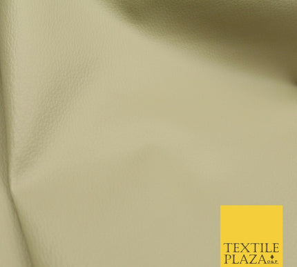 BEIGE Luxury Faux Leather Fabric Felt Backed PVC Fire Retardant Upholstery 1722