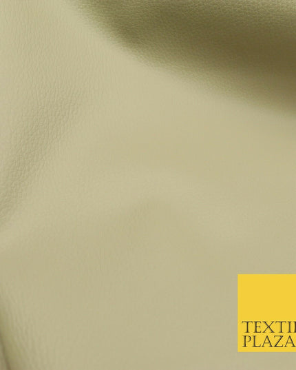 BEIGE Luxury Faux Leather Fabric Felt Backed PVC Fire Retardant Upholstery 1722