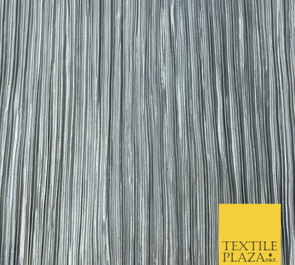 SILVER GREY Pleated Crushed Satin Stretch Fabric Dress Dance Skirt- 58" A1221