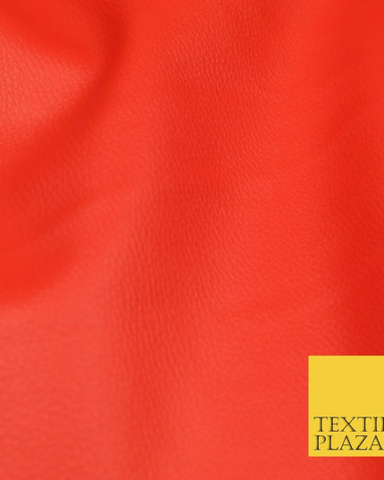 RED Luxury Faux Leather Fabric Felt Backed PVC Fire Retardant Upholstery 1719