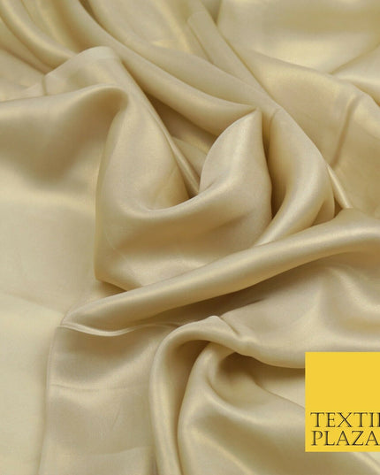 CHAMPAGNE GOLD Fine Silky Metallic Shimmer Satin Georgette DressFabric Drape1435
