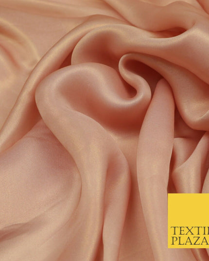 LIGHT PINK Fine Silky Metallic Shimmer Satin Georgette Dress Fabric Drape 1431
