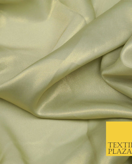 OYSTER GOLD Fine Silky Metallic Shimmer Satin Georgette Dress Fabric Drape 1437