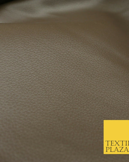 COFFEE Luxury Faux Leather Fabric Felt Backed PVC Fire Retardant Upholstery 1718