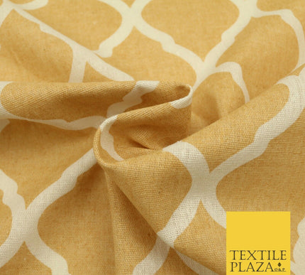Canary Yellow Lattice POLYCOTTON CANVAS Dress Fabric Craft Bags 60" Wide 1644